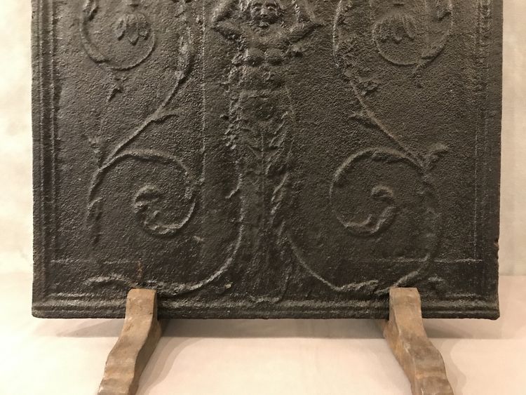 Beautiful old cast iron fireplace plate from the early 19th century