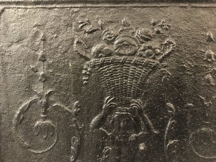 Beautiful old cast iron fireplace plate from the early 19th century