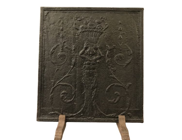 Beautiful old cast iron fireplace plate from the early 19th century