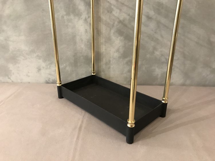 Porte parapluies ancien en laiton poli et vernis d'époque fin 19 ème 