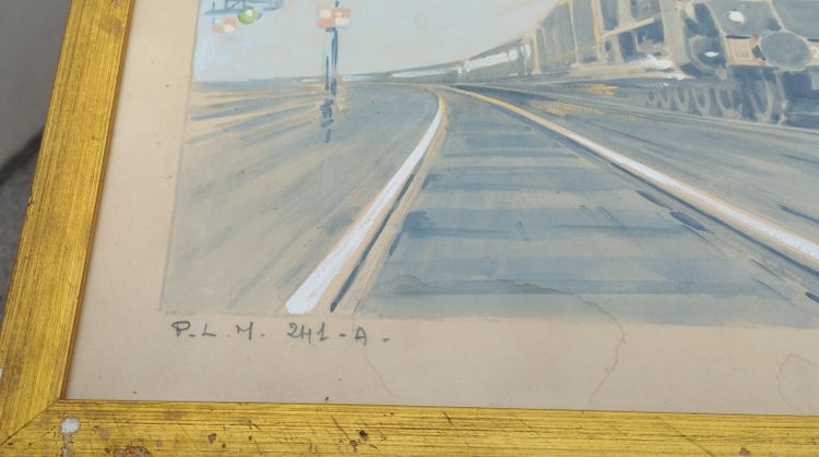 Paul Lengellé „Lokomotive PLM 241 A“ Gouache XX