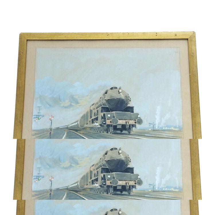 Paul Lengellé „Lokomotive PLM 241 A“ Gouache XX
