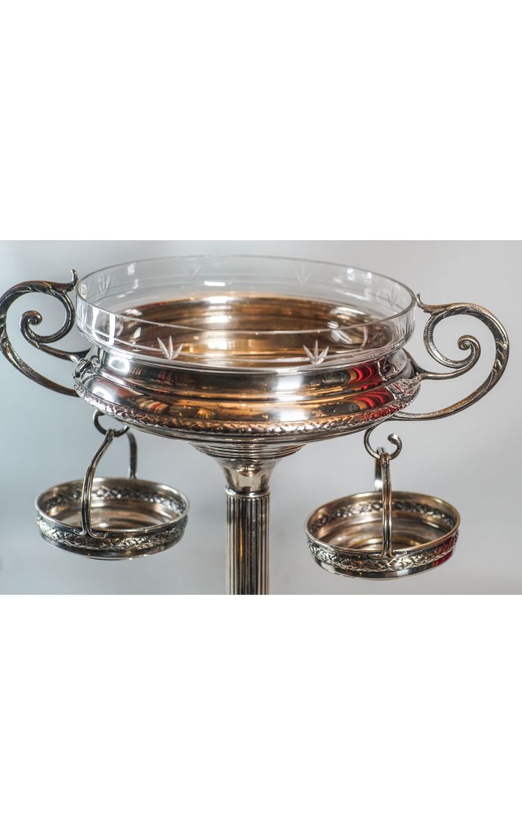 Elegant silver metal and crystal cup
