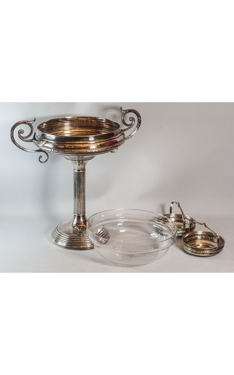 Elegant silver metal and crystal cup