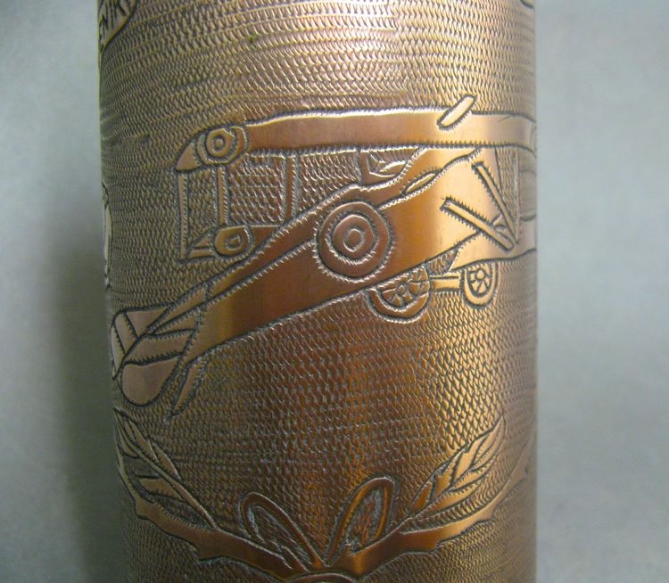 Douille Souvenir, Artisanat De Tranchée, Alsace 1918, A l'Aviation Militaire De 14/18. WWI.