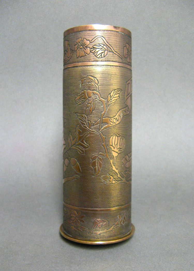 Douille Souvenir, Artisanat De Tranchée, Alsace 1918, A l'Aviation Militaire De 14/18. WWI.