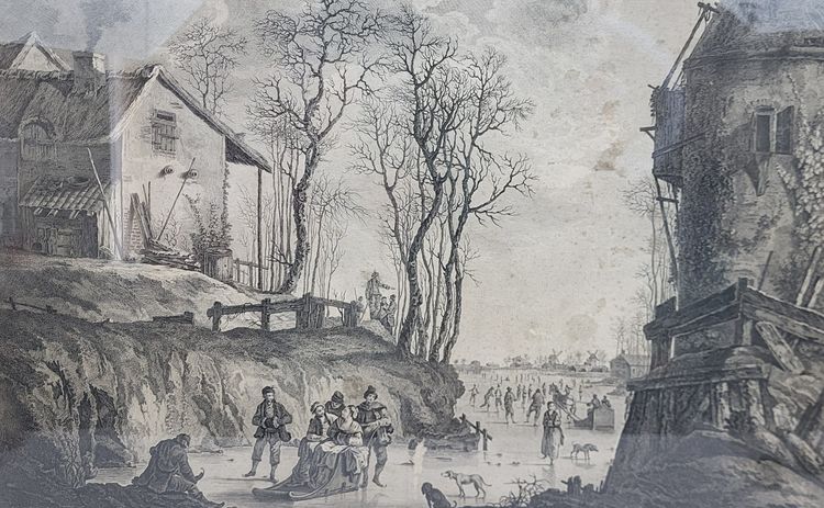 Engraving "The pleasures of winter" after JB PILLEMENT (1728-1808)