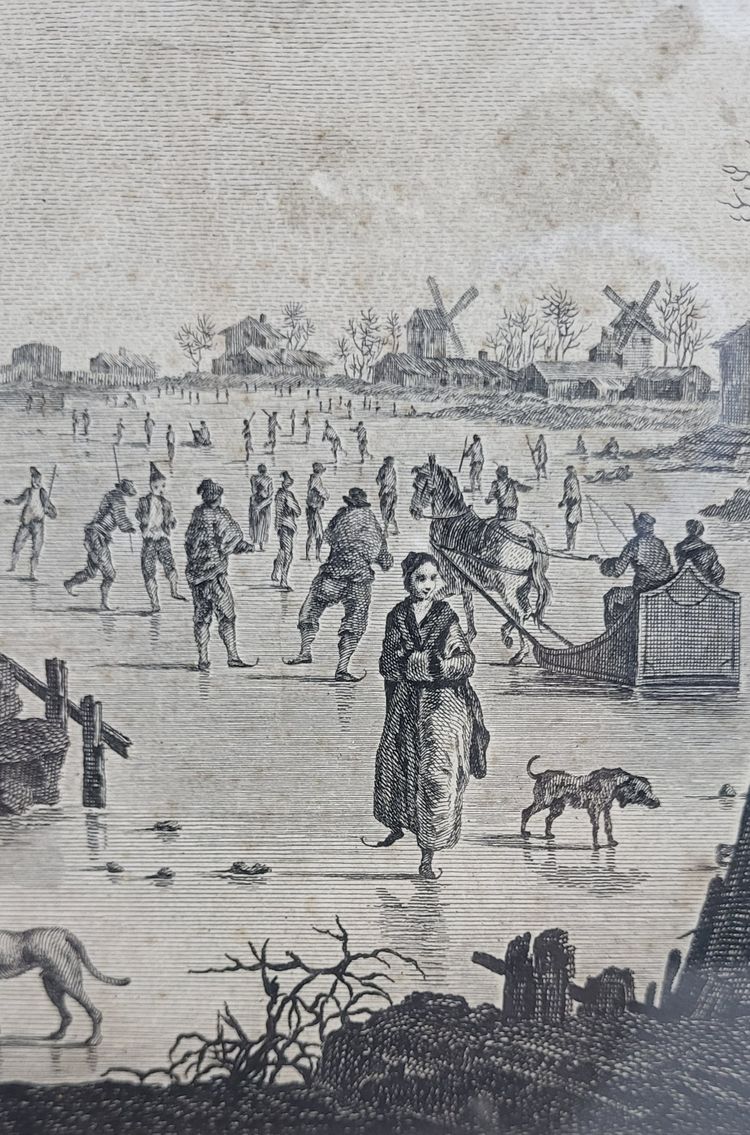 Engraving "The pleasures of winter" after JB PILLEMENT (1728-1808)