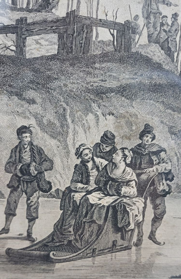 Engraving "The pleasures of winter" after JB PILLEMENT (1728-1808)