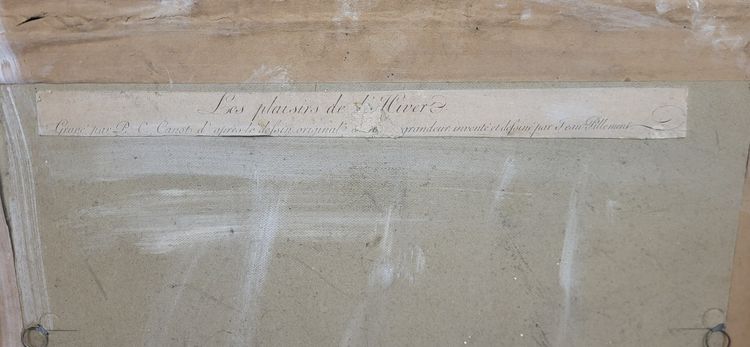 Engraving "The pleasures of winter" after JB PILLEMENT (1728-1808)