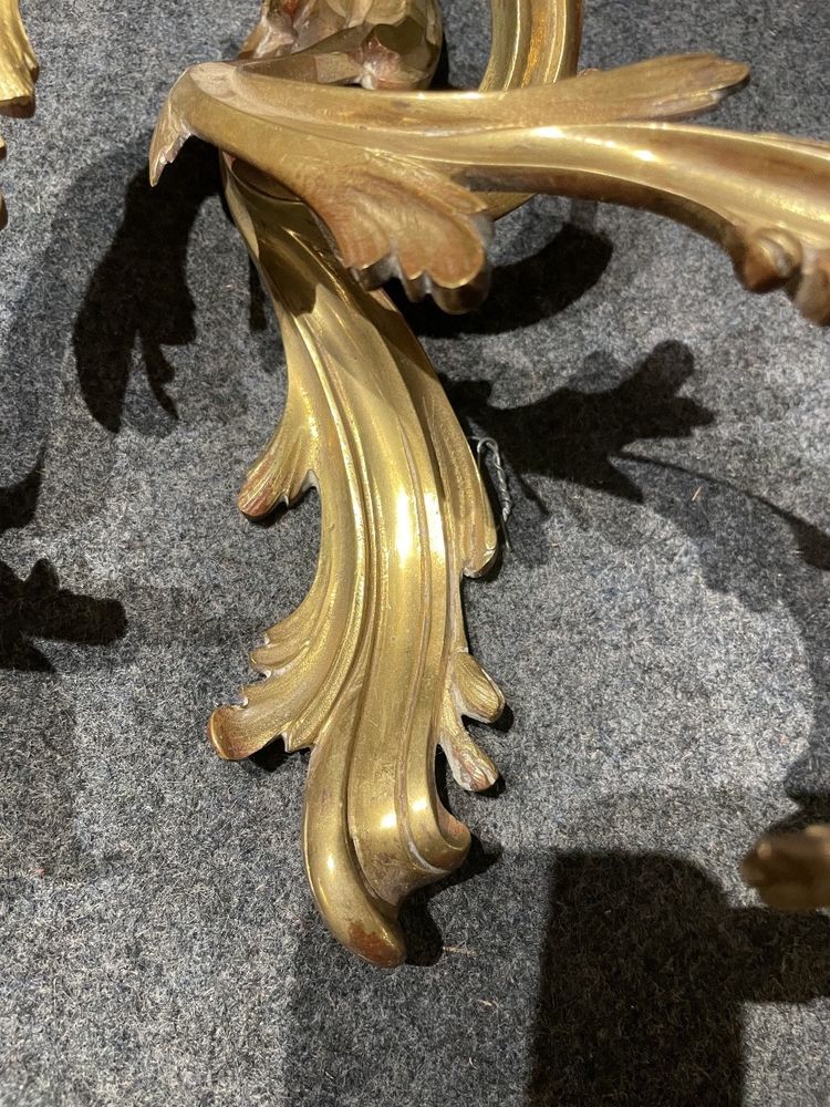 Coppia di applique in bronzo in stile Luigi XV