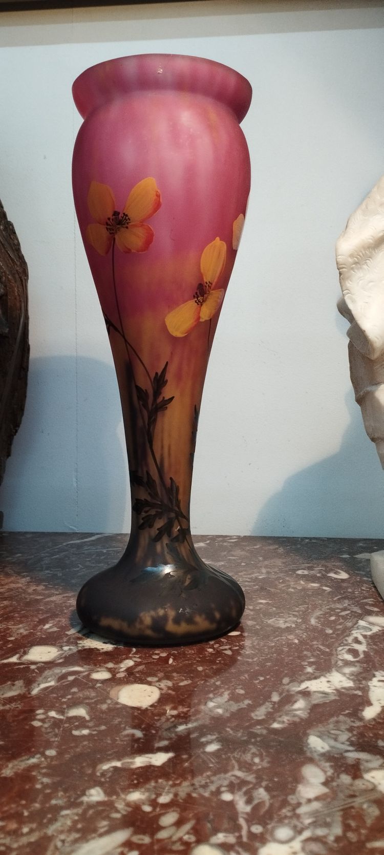 Vaso in vetro MADO con decorazione smaltata XX