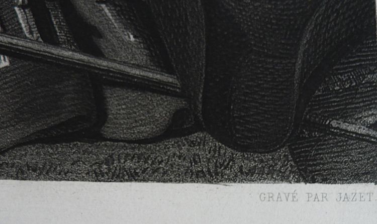 J.J.Rousseau et Mlles Galley et de Graffenried grande gravure 19ème