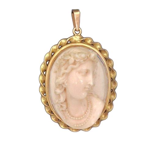 Cammeo in avorio e oro 18k