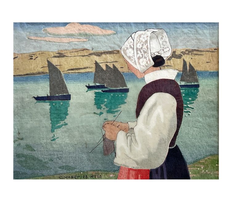 Die Abfahrt der Boote, Carl Moser, Bretagne