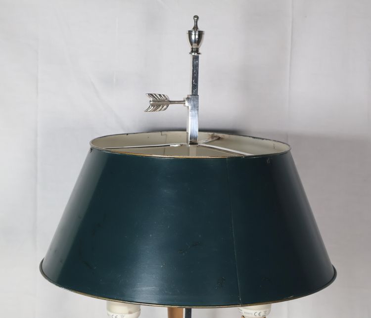 Late 19th century silver-plated bronze hot-water bottle lamp