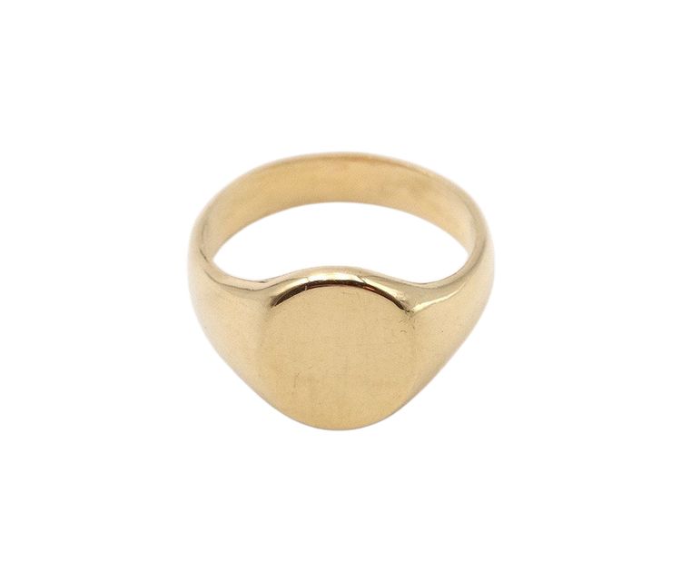Vintage Siegelring, ungegraviert und ohne Verzierung in 18k Gold, Siegelring zum Gravieren, Vintage Ring