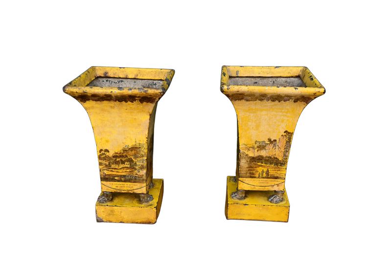 pair of planters in Italian-style sheet metal, Empire period work