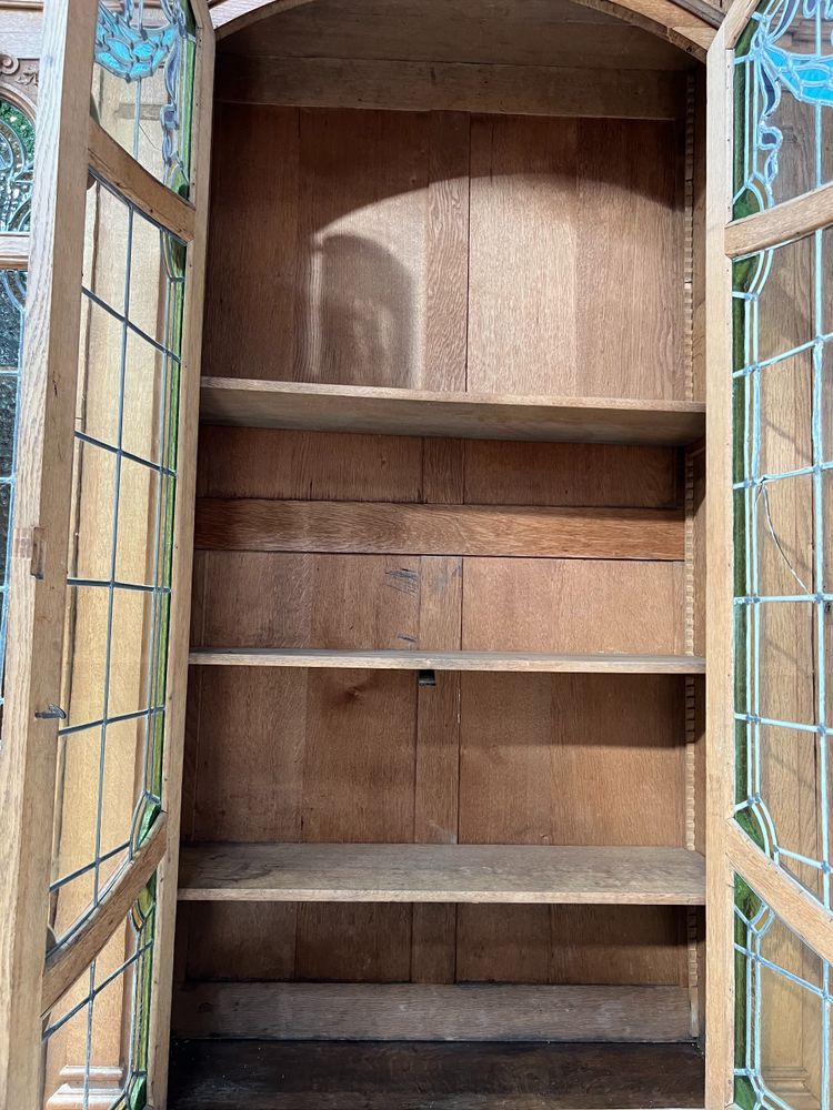 Libreria a due ante in stile Art Déco in rovere massello, XX secolo