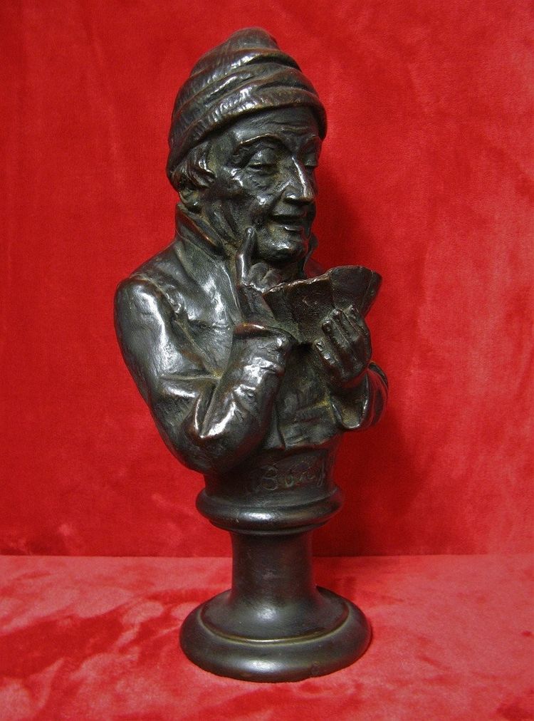 Bust of a card player, 19th century.