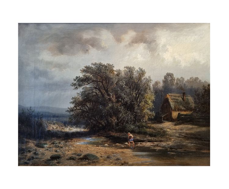 Albert BREDOW - Paysage à la rivière