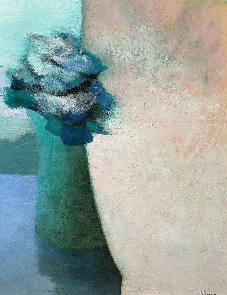 Claude GAVEAU (1940-2021), Huile sur toile des années 1970 intitulée "Bouquet".