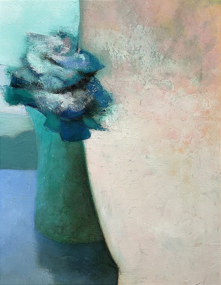 Claude GAVEAU (1940-2021), Huile sur toile des années 1970 intitulée "Bouquet".