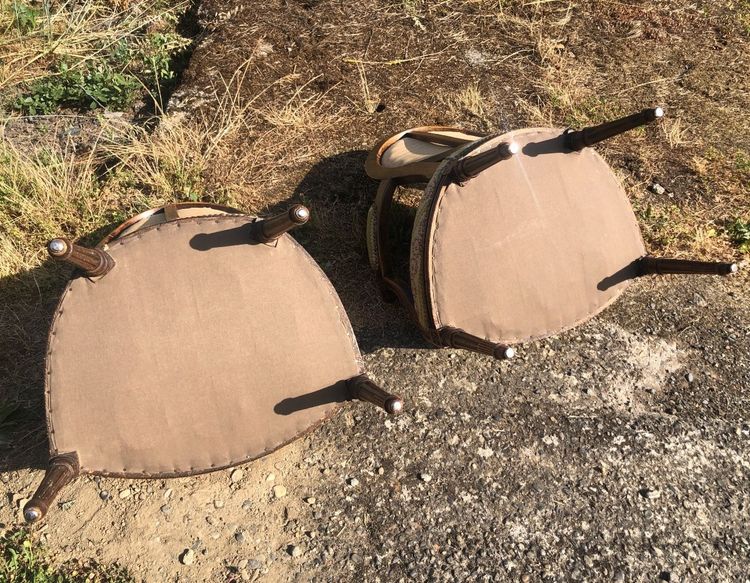 Coppia di poltrone in stile Luigi XVI
