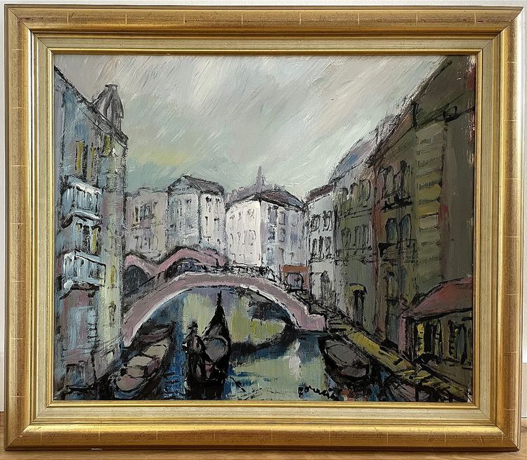 Mario Bonamici (1912-2002), Tableau "Venise", Années 1970.