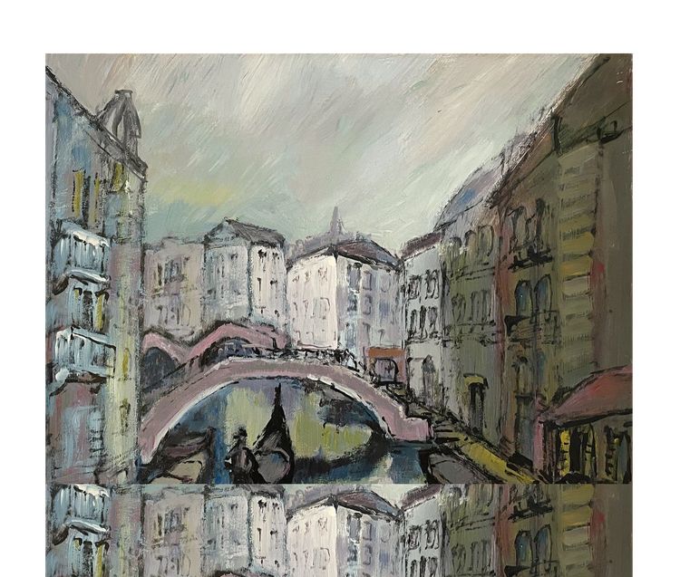 Mario Bonamici (1912-2002), Tableau "Venise", Années 1970.