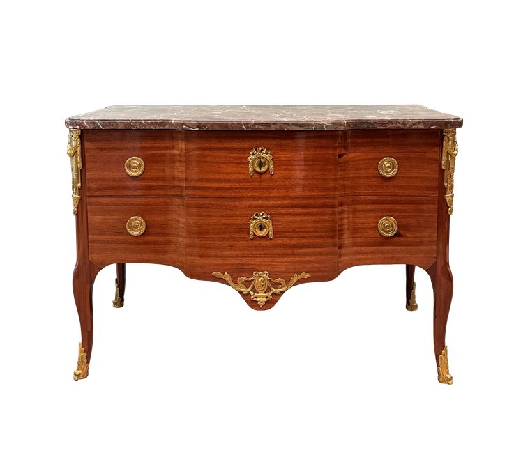 Magnifique commode en satiné estampillée d'époque Transition