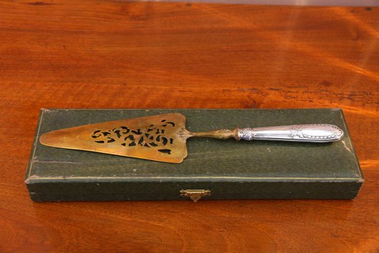 Pelle à gâteau en vermeil et argent d'époque XIXe siècle