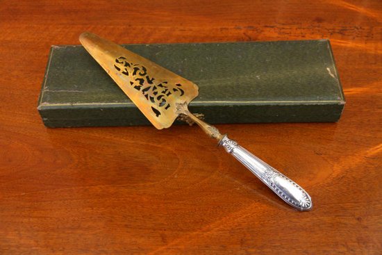 Pelle à gâteau en vermeil et argent d'époque XIXe siècle