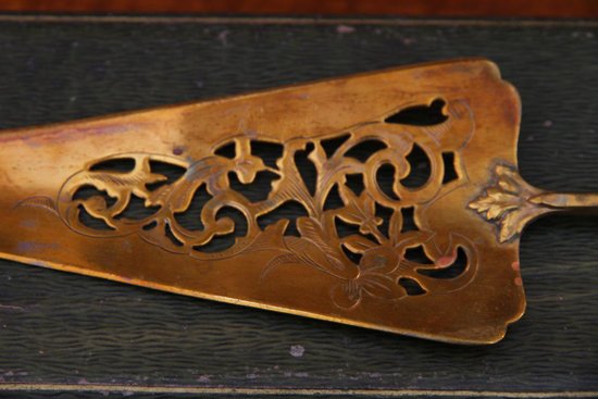 Pelle à gâteau en vermeil et argent d'époque XIXe siècle
