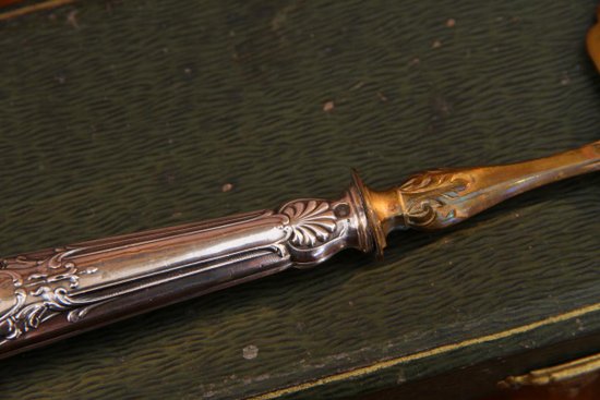 Pelle à gâteau en vermeil et argent d'époque XIXe siècle