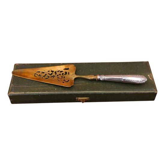 Pelle à gâteau en vermeil et argent d'époque XIXe siècle