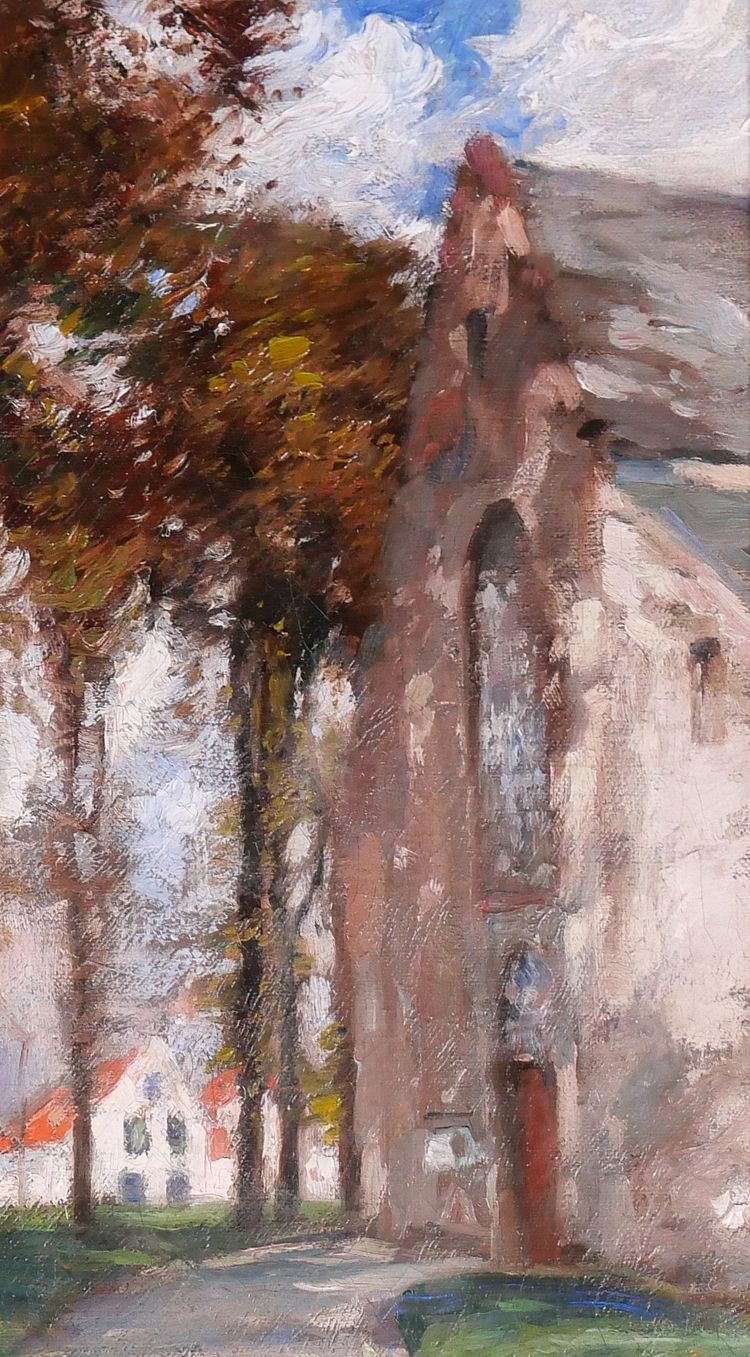 Fernand TOUSSAINT 1873-1956 Brügge, der Beginenhof, Gemälde, um 1920, belgische Landschaft