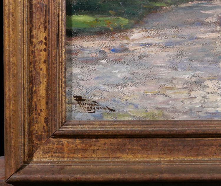 Fernand TOUSSAINT 1873-1956 Brügge, der Beginenhof, Gemälde, um 1920, belgische Landschaft