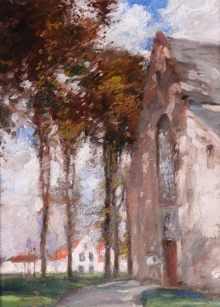 Fernand TOUSSAINT 1873-1956 Brügge, der Beginenhof, Gemälde, um 1920, belgische Landschaft