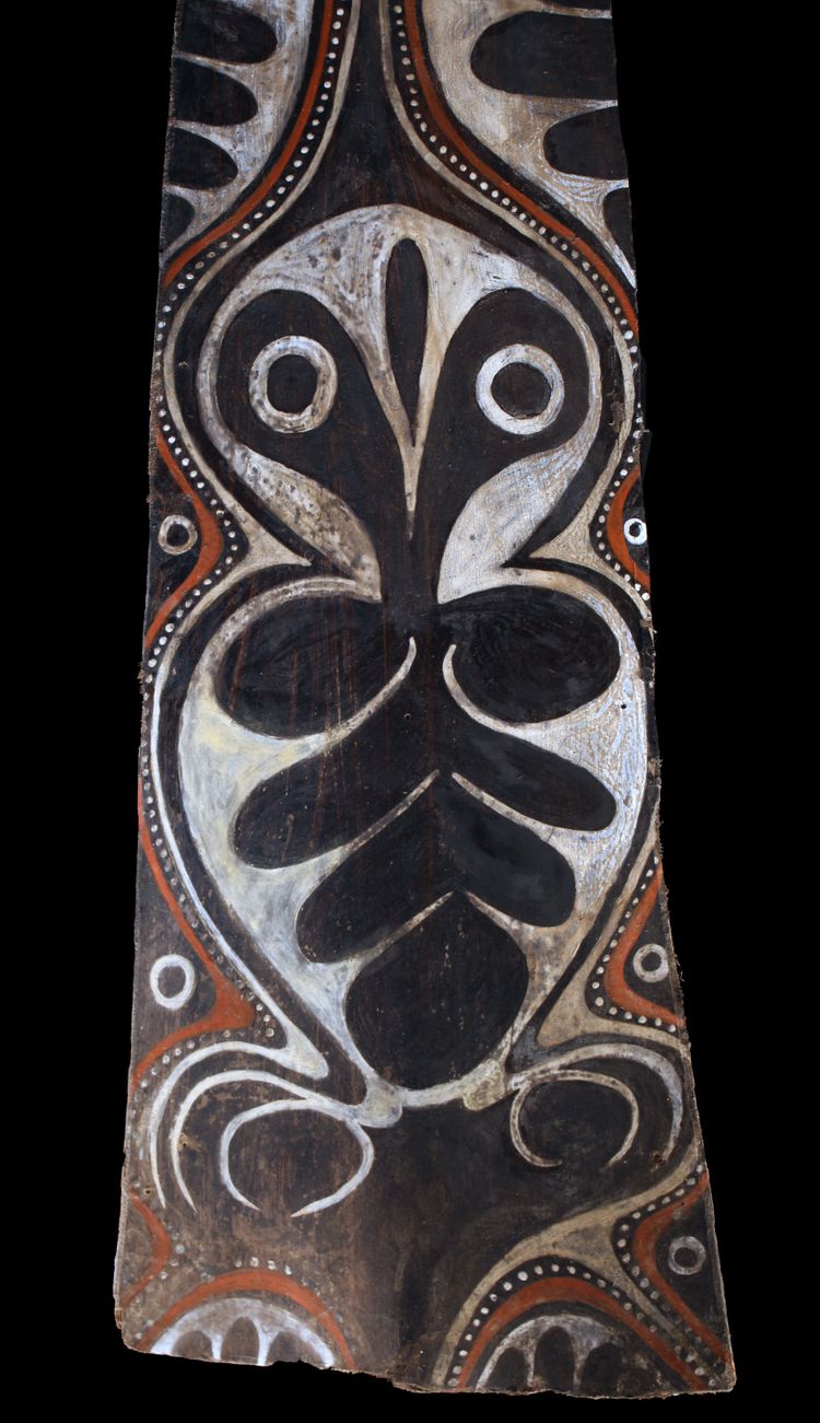 Bemalte Rinde, Ozeanische Kunst, Erste Kunst, Stammeskunst, Gemälde, Ozeanien, Pangal, 117 cm