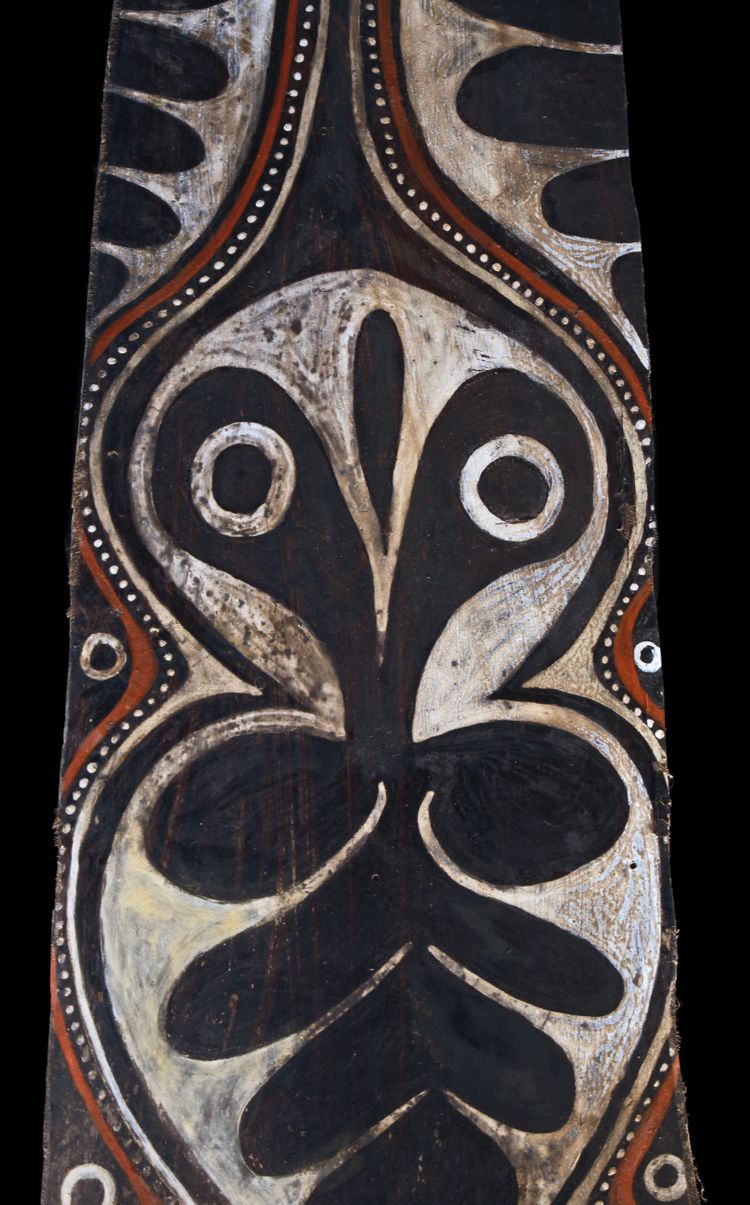Bemalte Rinde, Ozeanische Kunst, Erste Kunst, Stammeskunst, Gemälde, Ozeanien, Pangal, 117 cm