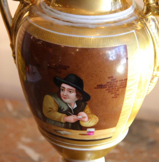 Pair Of Paris Porcelain Vases, Empire Period