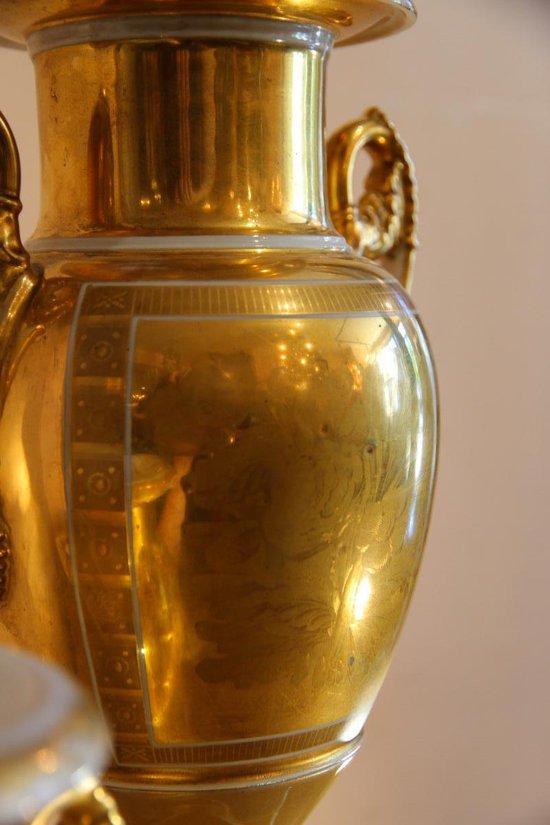 Pair Of Paris Porcelain Vases, Empire Period
