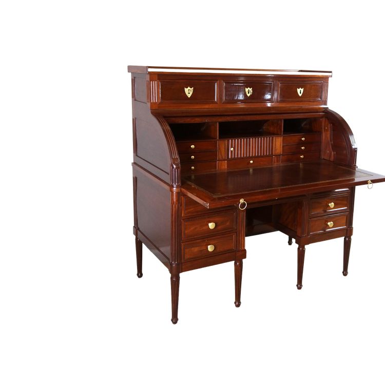 Bureau cylindre style Louis XVI en acajou XIXème siècle