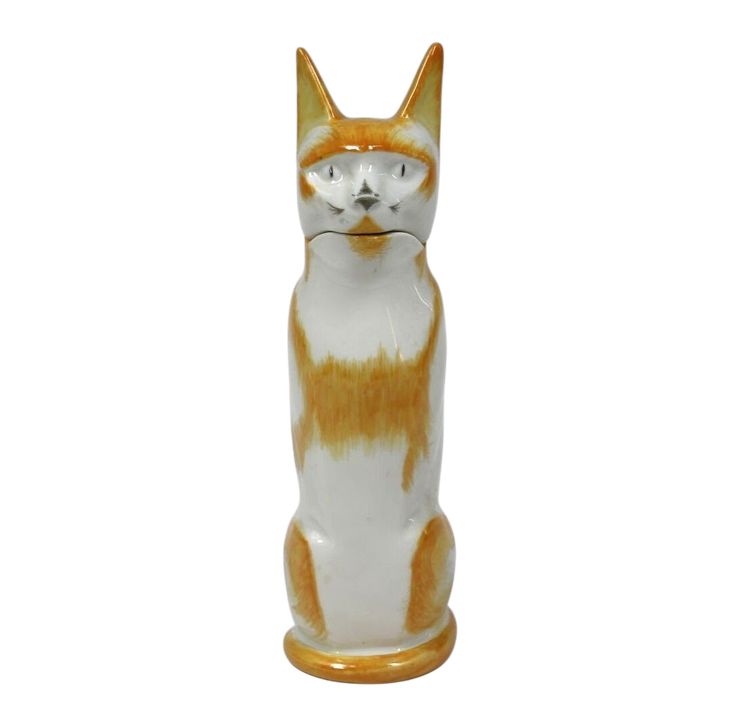 Édouard-Marcel SANDOZ - Théodore Haviland LIMOGES, Flacon "Chat" porcelaine émaillée