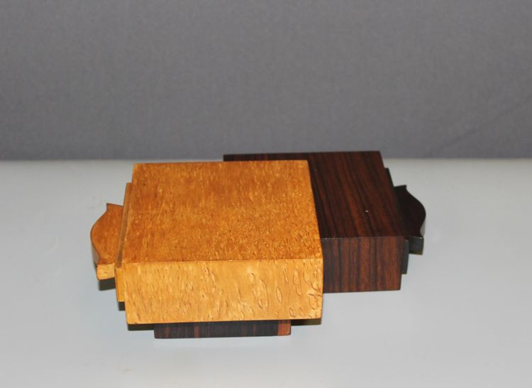 Art Deco Maple and Rosewood Smoker's Box