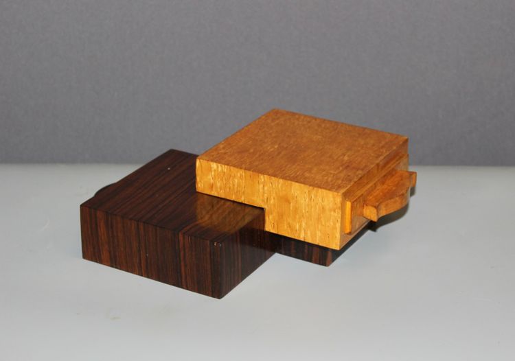Art Deco Maple and Rosewood Smoker's Box