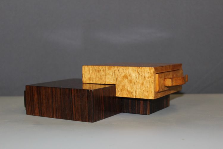 Art Deco Maple and Rosewood Smoker's Box