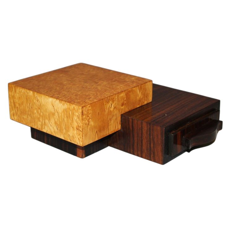 Art Deco Maple and Rosewood Smoker's Box