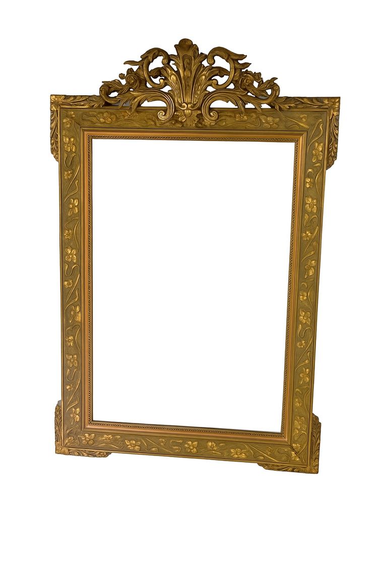 Grand miroir ancien doré à la feuille – France, XIXe siècle – Style Baroque Renaissance